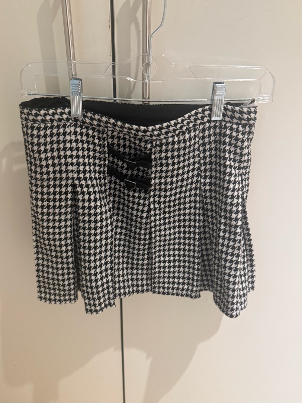 Amanda Uprichard Black & White Houndstooth Skater Skirt